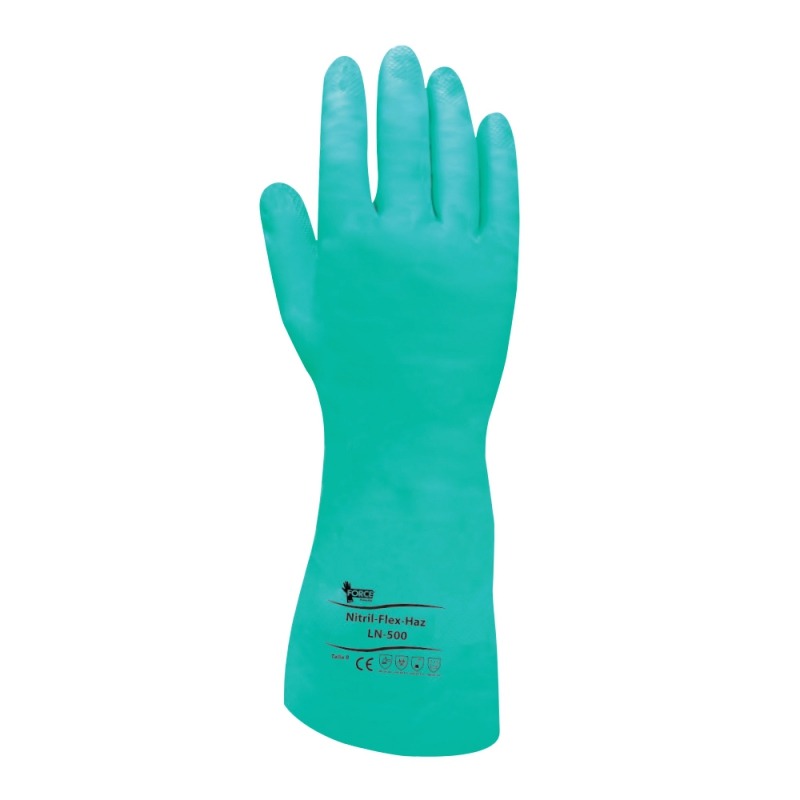 Guante Nitrilo Flocado LN-500, palma diamantada